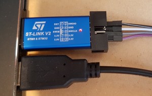 ST-Link and magstripe reader connected